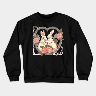 Rabbit Bunny in Love Combating Fight Couple Love Martial Arts Fighter Crewneck Sweatshirt